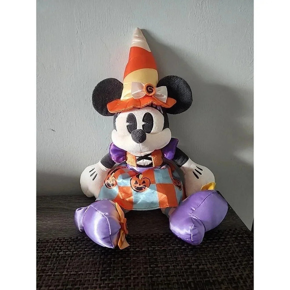 Disney Other - Disney Minnie Mouse Halloween Candy Corn Witch Hat Soft Plush 15” 2020 Pumpkin